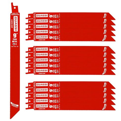15 Pack 9 inch 20/24 TPI Reciprocating Saw Blade, Bi-Metal Sawzall Blades for Less 1/8" Thin Metal, PVC Nails Screw Soft Metal Steel Pipe, Longer Life Faster Smooth Cutting Speed, for Diablo DS0920BF in Kuwait