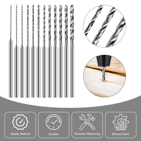 Hanboost 12Pcs Rotary Tool Drill Bits Set, 2.35mm Shank Precision Twist Drilling Accessories for Dremel Drilling Sanding Stone, Jewelry, Tile, Glass Pack, Ideal for DIY Fixers & Crafts. in Kuwait