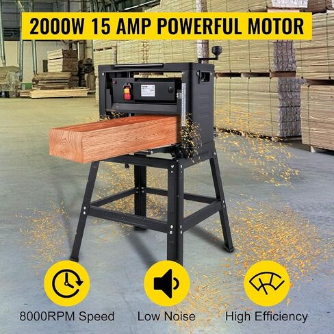 12 Inch Wood Planer 2000W Benchtop Thickness Portable Waterproof Dustproof Heavy Duty Woodworking with Stand HSS Blades in Kuwait