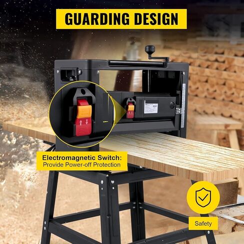 12 Inch Wood Planer 2000W Benchtop Thickness Portable Waterproof Dustproof Heavy Duty Woodworking with Stand HSS Blades in Kuwait