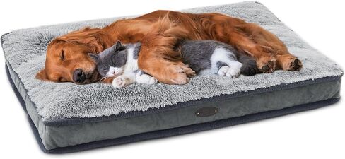 Dog Bed for Medium,Small Dogs Breeds, Deluxe Plush Dog Crate Beds, Comfy Kennel Pad,Pet Sleeping Mat,Waterproof, Removable and Machine Washable Cover, & Non-Slip Bottom in Saudi Arabia