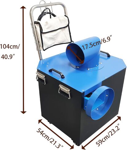 Industrial Air Duct Dust Collector, 39.24 CFM High Suction, HVAC Duct Vacuum Cleaner, 2200 W Pure Copper Motor, Air Duct Cleaning Machine, 16.4 ft Extended Hose, 110 V/220 V in Kuwait