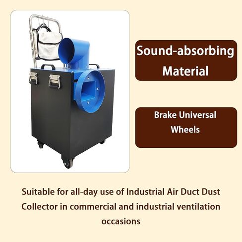 Industrial Air Duct Dust Collector, 39.24 CFM High Suction, HVAC Duct Vacuum Cleaner, 2200 W Pure Copper Motor, Air Duct Cleaning Machine, 16.4 ft Extended Hose, 110 V/220 V in Kuwait