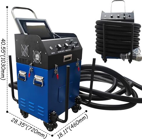 INTSUPERMAI 110V Air Duct Cleaning Machine 2800W Sweeping and Suction Integrated Machine with Vacuum & 2MP Camera 15m Flex Shaft Commercial HVAC Duct Cleaner for 3.9"-31.5" Round Rectangular Ducts in Kuwait