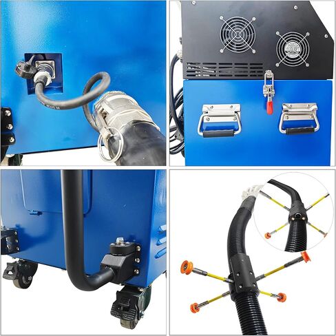 INTSUPERMAI 110V Air Duct Cleaning Machine 2800W Sweeping and Suction Integrated Machine with Vacuum & 2MP Camera 15m Flex Shaft Commercial HVAC Duct Cleaner for 3.9"-31.5" Round Rectangular Ducts in Kuwait