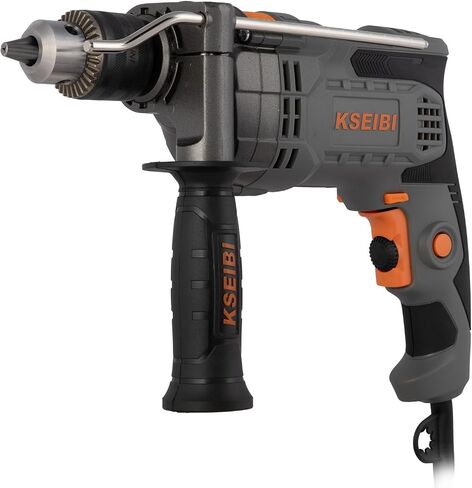 KSEIBI Hammer Drill 7.5 Amp, 1/2 Inch All-Metal Keyed Chuck, Corded Electric Impact Drill, Variable Speed 0-3000 RPM with Side Handle & Depth Gauge — Drills Concrete, Brick, Metal, Wood & Masonry in Kuwait