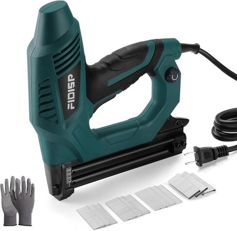 FIDISP Electric Nail Gun 18 Gauge, Heavy-Duty 2 in 1 Brad Nailer & Staple Gun –120V, Includes 2000 Pcs Brad Nails + Crown Staples for Carpentry, Upholstery, DIY in Kuwait