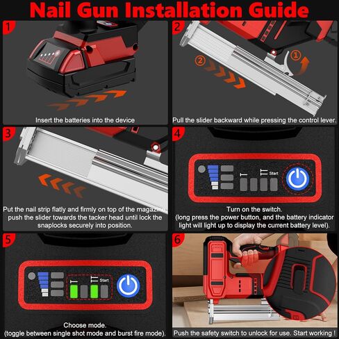 18 Gauge Cordless Brad Nailer Compatible with Milwau-kee Battery, 2 in 1 Electric Nail Gun Battery Powered with 2000 Nails for Wood Carpentry, DIY & Home Improvement(Tool Only, No Battery) in Kuwait
