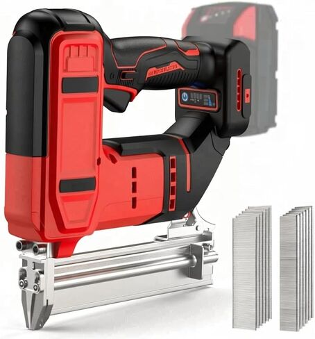 2-in-1 Cordless 18GA Nail Gun/Staple Gun, Compatible with Milwaukee 18V Battery (No Battery), Electric Brad Nailer/Stapler Battery Powered with 1200 Nails/Staples for Upholstery, Woodworking and DIY in Kuwait