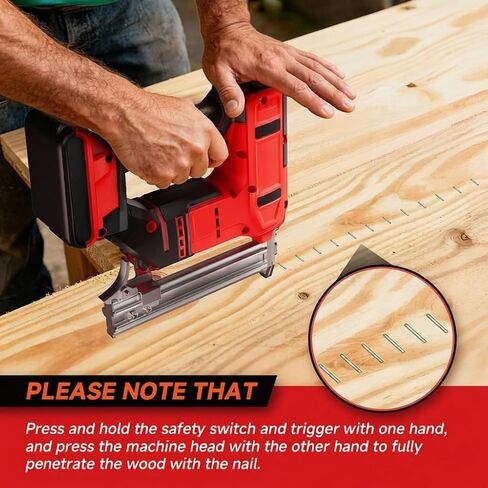 2-in-1 Cordless 18GA Nail Gun/Staple Gun, Compatible with Milwaukee 18V Battery (No Battery), Electric Brad Nailer/Stapler Battery Powered with 1200 Nails/Staples for Upholstery, Woodworking and DIY in Kuwait