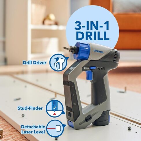 Dremel Blueprint 12V Bundle - Portable Saw Station with Brushless Compact Circular and Multi-Purpose Cutting Case + 3in1 Cordless Drill Driver with Integrated Stud Finder and Detachable Laser Level in Kuwait