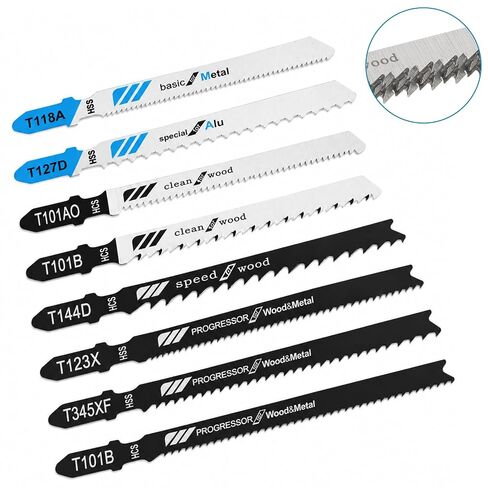 25Pcs Jigsaw Blade Set Assorted T-Shank Replacement Jig Saw Blade | Jig-Saw Blades Assortment, Jigsaw-Blade for Metal, Jigsaws Tool, for Cutting Wood Plastic Metal in Kuwait