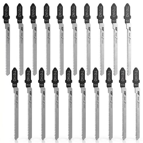 20 PCS T101AO T-Shank Jigsaw Blades, 3.2 Inches Jig Saw Bladefor Wood High Carbon Steel 20 Tpi Curved Fine Finish for Metal Plastic Wood Cutting in Kuwait