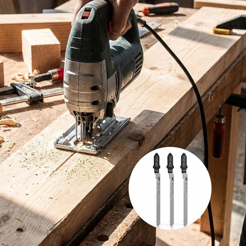 20 PCS T101AO T-Shank Jigsaw Blades, 3.2 Inches Jig Saw Bladefor Wood High Carbon Steel 20 Tpi Curved Fine Finish for Metal Plastic Wood Cutting in Kuwait