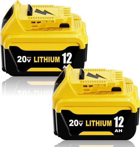 2Pack 12000mAh High Capacity Replacement for Dewalt 20v Max Battery 12.0 Ah Lithium Compatible with Dewalt 20v Battery Compatible with Dewalt Battery 20v DCB206 DCB201 DCB203 DCB207 DCB204 Power Tool in Kuwait