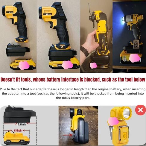 for DeWalt 20V to 12V Adapter, Convert for DeWalt 20V Lithium Battery and for Milwaukee 18V for M18 Battery to Work for DeWat 12V Cordless Tools in Kuwait