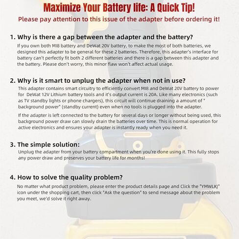 for DeWalt 20V to 12V Adapter, Convert for DeWalt 20V Lithium Battery and for Milwaukee 18V for M18 Battery to Work for DeWat 12V Cordless Tools in Kuwait