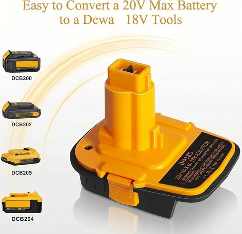 for Dewalt Power Adapter 18V Tool Convert to 20V Battery Adaptor | tight latch, heat-resistant shell, stable current, ideal DIY & workshop use in Kuwait