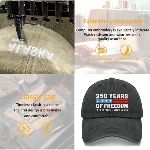 U.S. 250th Anniversary Independence Freedoms Democracys Baseball Hat Camping in Saudi Arabia