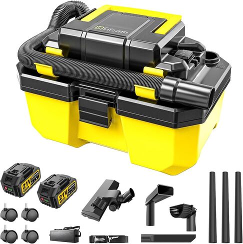 Cordless Shop Vac,3000W Brushless Motor,2x4.0Ah Battery Powered Shop Vac - 3-in-1 Wet Dry Vacuum Wet and Dry with HEPA Filter,Shoulder Strap & Accessory Storage Holder,Portable for Garage,Workshop,Car in Kuwait
