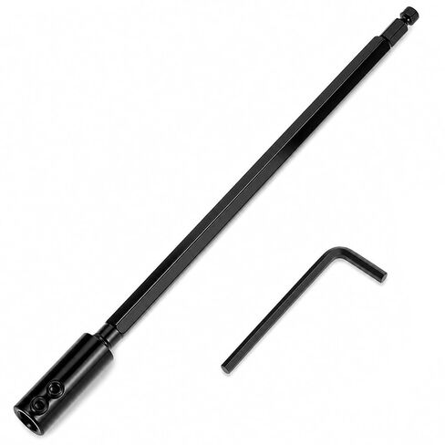 QWORK 12-Inch Hole Saw Extension, 1/2 Inch Hex Shank Drill Bit Extension – Heavy Duty Reach for 3/8" to 7/16" Arbors – Deep Hole Drilling in Wood, Metal & Masonry in Kuwait
