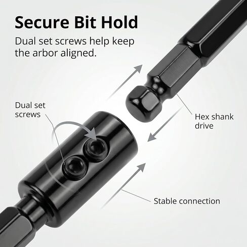 QWORK 12-Inch Hole Saw Extension, 1/2 Inch Hex Shank Drill Bit Extension – Heavy Duty Reach for 3/8" to 7/16" Arbors – Deep Hole Drilling in Wood, Metal & Masonry in Kuwait