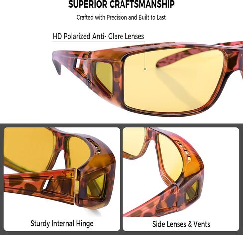 Night Driving Glasses for Men Women Fit Over Sunglasses Anti Glare Polarized HD Night Vision Glasses in Saudi Arabia
