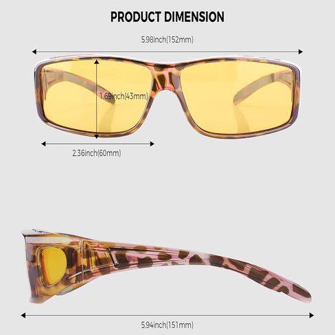 Night Driving Glasses for Men Women Fit Over Sunglasses Anti Glare Polarized HD Night Vision Glasses in Saudi Arabia