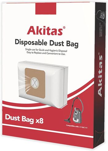 Akitas Hygienic Disposable Bag for C11 Bagged Vacuum Cleaner 8X Pack Large in Kuwait