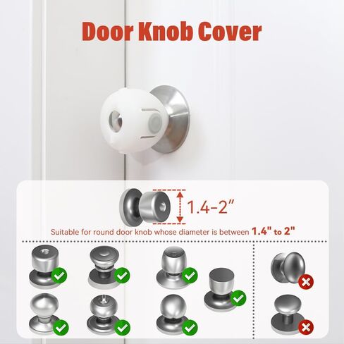 EUDEMON 4 Pack Baby Safety Door Knob Covers Door Knob Locks in Saudi Arabia