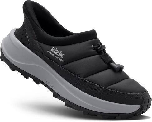 Kizik Freedom Moc Hands-Free Slip On Shoes for Women Black/Alloy | Moc-toe design, breathable upper, cushioned comfort, hands-free entry for everyday wear in Kuwait