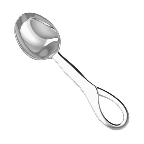 Krysaliis Sterling Silver Sophie Feeding Spoon - Premium Quality Food Grade Standard .925 Solid Sterling Silver Spoon - Engravable Gift For Baby with a Beautiful Gift Box in Saudi Arabia