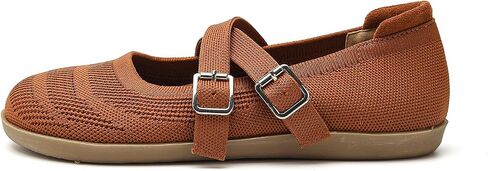 Women's Knit Mary Jane Flats Round Toe Slip On Ballet Shoes 3 Styles Elastic Strap Pearl Buckle Cross Adjustable Strap Breathable Soft Cushioned Non Slip Casual Work Daily Walking Flat Shoes in Kuwait