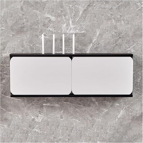 WiFi Router Storage Box, Wooden Wall Mounted Router Shelf WiFi Box Hider Multicolor 60-80cm(Black/White,L60cm/23.6in) in Kuwait