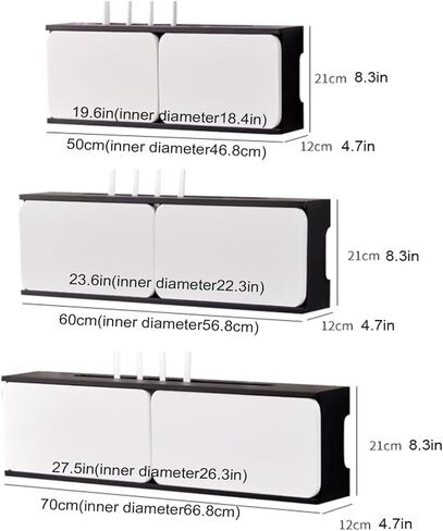 WiFi Router Storage Box, Wooden Wall Mounted Router Shelf WiFi Box Hider Multicolor 60-80cm(Black/White,L60cm/23.6in) in Kuwait