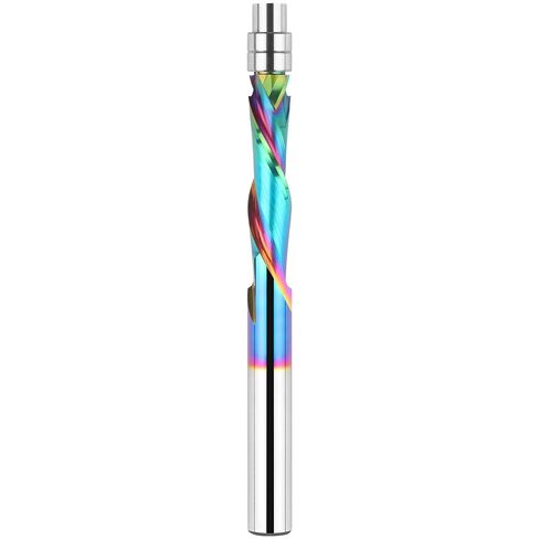 Upcut Spiral Flush Trim Router Bit 1/4 Shank Carbide Spiral Router Bits with Bottom Bearing Pattern Router Bit 1/4 Shank CNC Woodwork(1/4" SHK, Up-Cut) in Kuwait