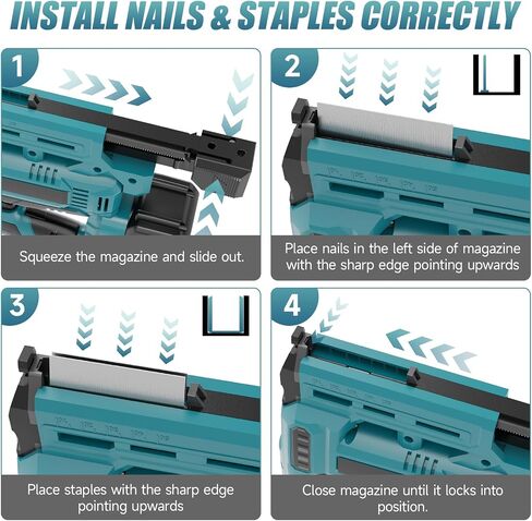 Cordless Nail Gun Battery Powered, 18 Gauge 2 in 1 Brad Nailer & Staple Gun, Electric Nail Gun with 1000pcs Nails & 1000pcs Staples for Wood, Upholstery & DIY Projects, Depth Adjust in Kuwait