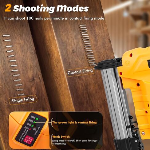 Cordless 18GA Brad Nailer, 2 in 1 Electric Nail Gun Staple Gun with 18GA Nails/Staples, Battery Power Nail Gun for Home Improvement, DIY & Woodworking (No Battery) in Saudi Arabia