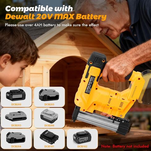 Cordless 18GA Brad Nailer, 2 in 1 Electric Nail Gun Staple Gun with 18GA Nails/Staples, Battery Power Nail Gun for Home Improvement, DIY & Woodworking (No Battery) in Saudi Arabia