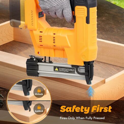 Cordless 18GA Brad Nailer, 2 in 1 Electric Nail Gun Staple Gun with 18GA Nails/Staples, Battery Power Nail Gun for Home Improvement, DIY & Woodworking (No Battery) in Saudi Arabia