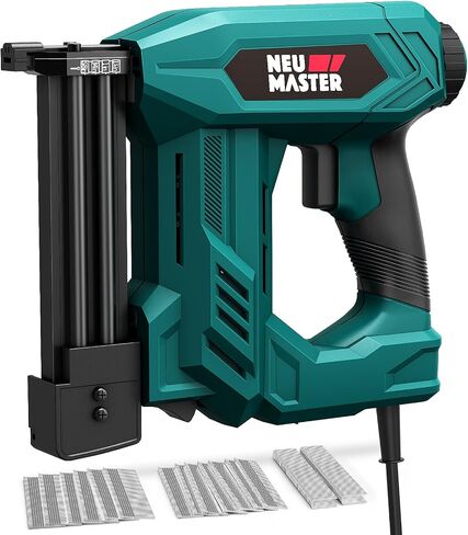 NEU MASTER Brad Nailer, 2 in 1 Electric Staple Gun/Nail Gun for Wood, Upholstery and DIY Projects, 1/4'' Narrow Crown Staples 200pcs and Nails 800pcs Included (Renewed) in Kuwait