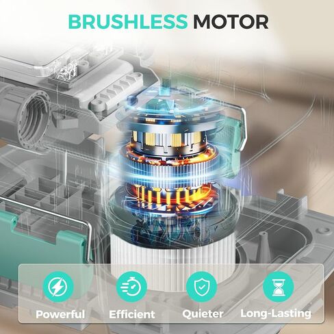 HAUSHOF 24V Cordless Wet Dry Shop Vacuum, 2-Gallon Brushless Shop Vac with 4.0Ah Battery, C-to-C Charging Cable, 3-in-1 Portable Vacuum Cleaner with Accessories for Home, Car & Workshop in Kuwait