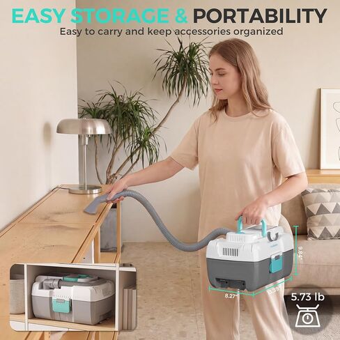 HAUSHOF 24V Cordless Wet Dry Shop Vacuum, 2-Gallon Brushless Shop Vac with 4.0Ah Battery, C-to-C Charging Cable, 3-in-1 Portable Vacuum Cleaner with Accessories for Home, Car & Workshop in Kuwait