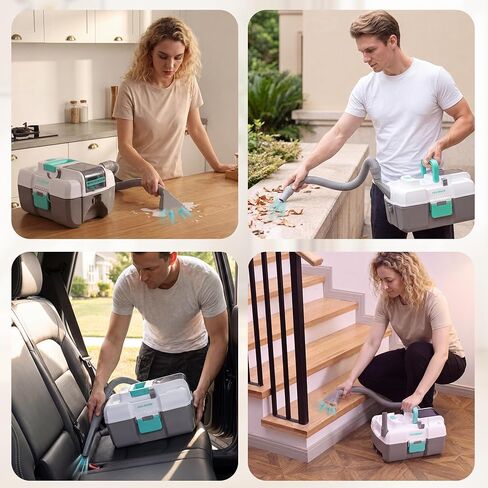 HAUSHOF 24V Cordless Wet Dry Shop Vacuum, 2-Gallon Brushless Shop Vac with 4.0Ah Battery, C-to-C Charging Cable, 3-in-1 Portable Vacuum Cleaner with Accessories for Home, Car & Workshop in Kuwait