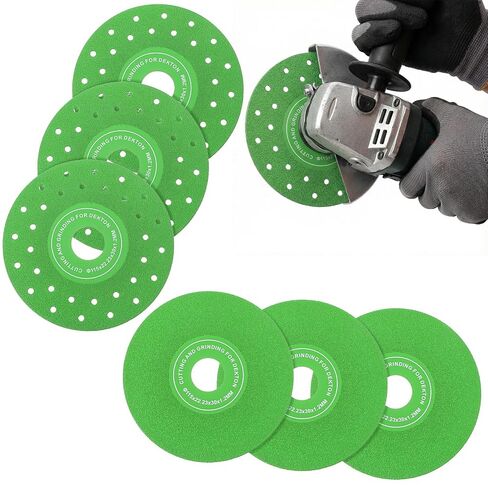 6 Pcs 4.5 in Rock Grinding Disc,Diamond Saw Blade Cutting Disc for Angle Grinder, Grinding Ultra Width Tile Blade for Tile, Marble, Porcelain and Glass Cutting in Kuwait