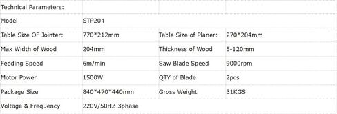220v Electric Bench Top 1500W Wood Thickness Planer, Jointer Planer Combo Woodworking Machine in Kuwait