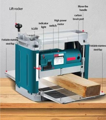 Planer Woodworking Machine, Multifunctional Electric Planer for Wood Home Desktop 1850W Fully Automatic Carpentry Tools in Kuwait