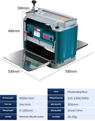 Planer Woodworking Machine, Multifunctional Electric Planer for Wood Home Desktop 1850W Fully Automatic Carpentry Tools in Kuwait
