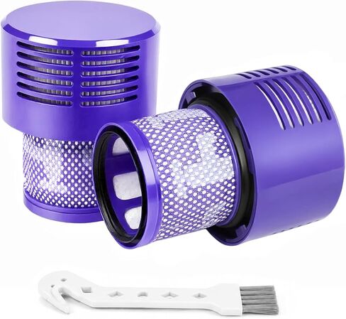 V10 Filter Replacement Compatible for Dyson Cyclone V10 Animal, V10 Absolute, V10 Total Clean, SV12, SV27, Washable HEPA Filter Replacements Part No. 969082-01, 2 Pack+Brush in Kuwait