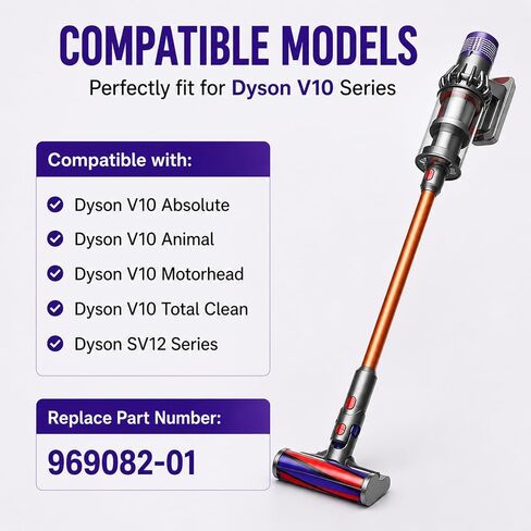 V10 Filter Replacement Compatible for Dyson Cyclone V10 Animal, V10 Absolute, V10 Total Clean, SV12, SV27, Washable HEPA Filter Replacements Part No. 969082-01, 2 Pack+Brush in Kuwait